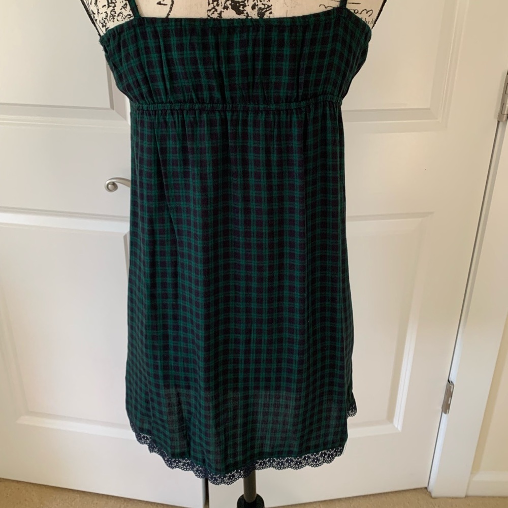 American Eagle Plaid Lace Slip Mini Dress - Picture 4 of 7